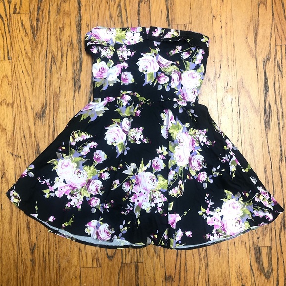 Sans Souci Cute Floral Strapless Party Dress - Picture 4 of 8